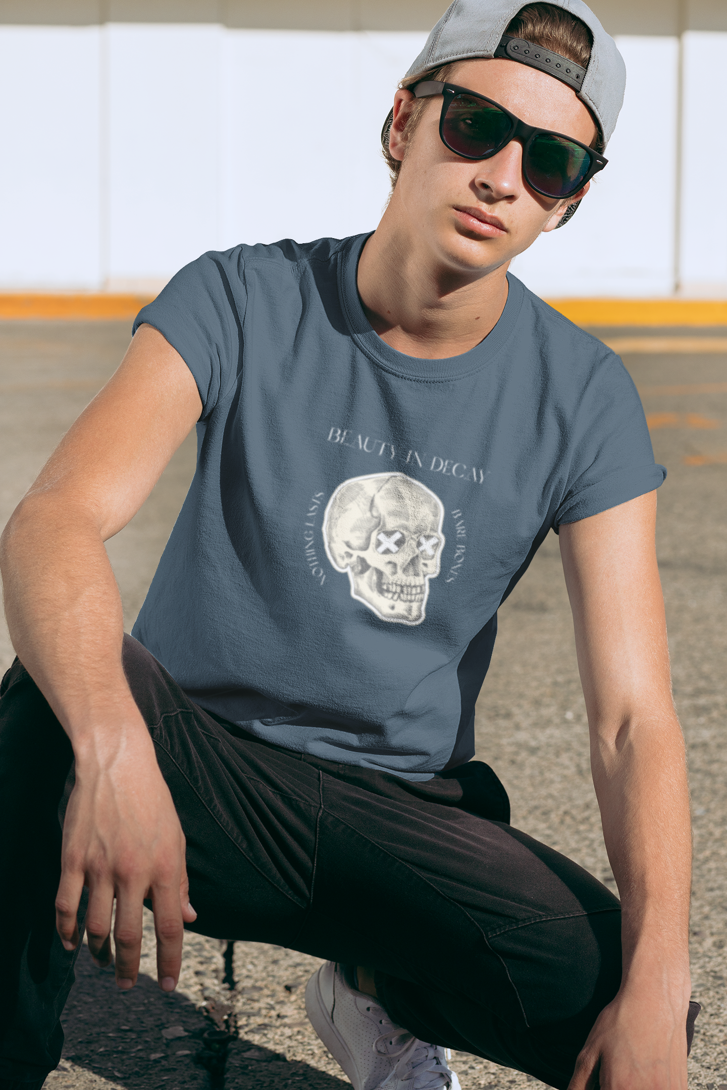 Beauty In Decay Skull T-Shirt, Minimal Gothic Tee, Elegant Aesthetic Graphic Shirt