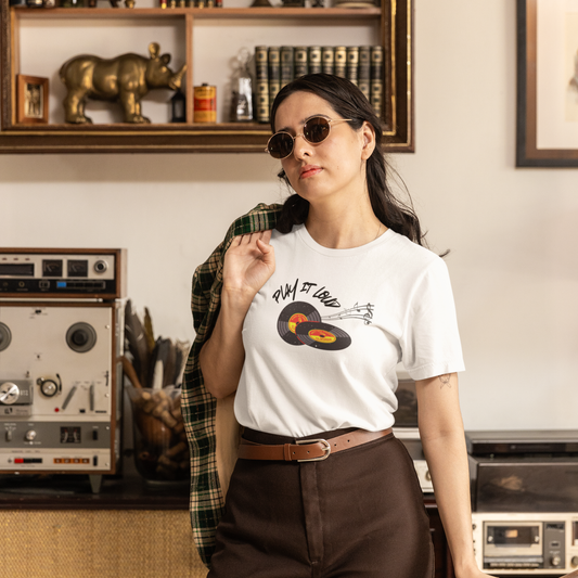 Play It Loud Music T-Shirt, Trendy Song Top, Music Aesthetic Tee