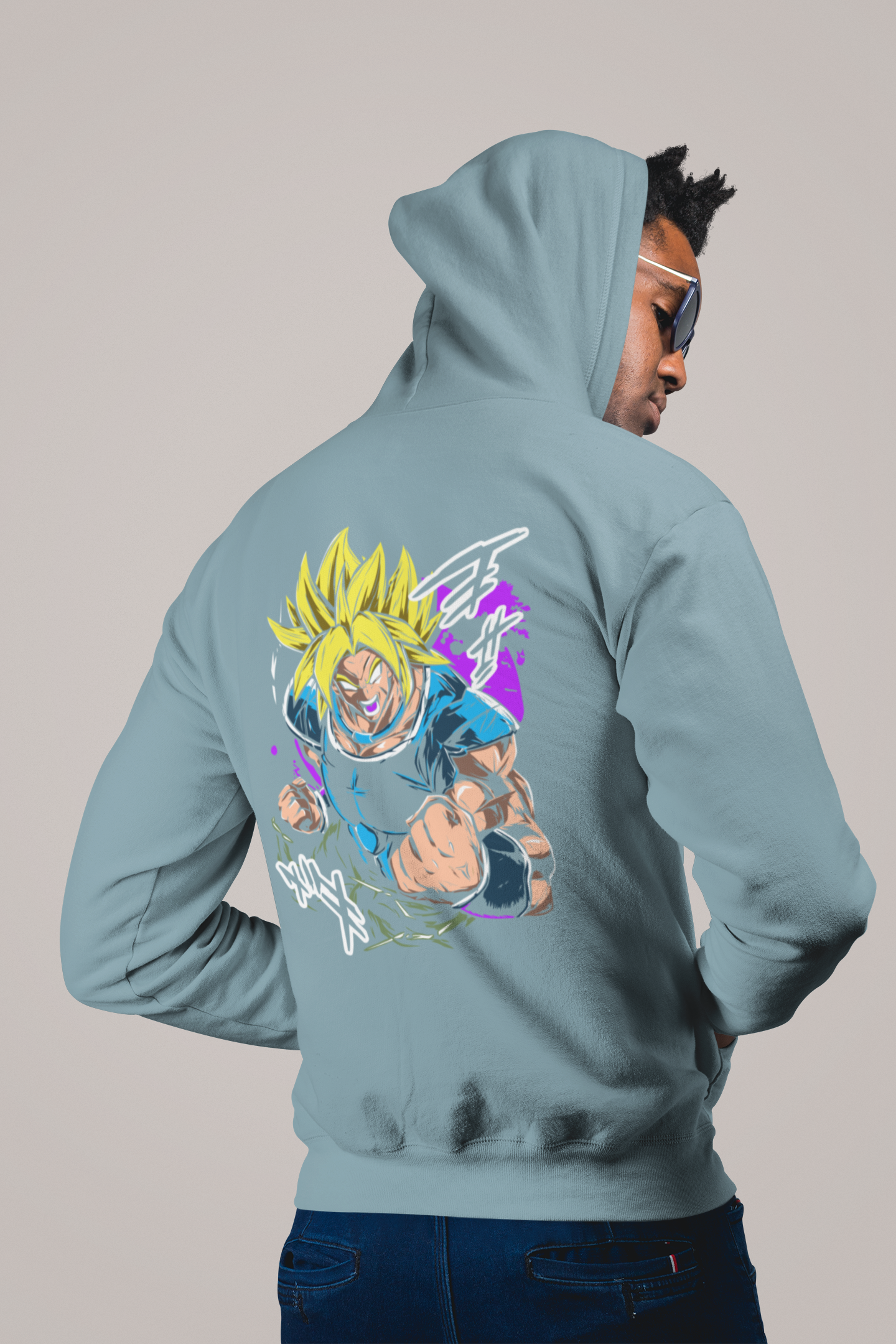 Saiyan Power Burst Graphic Hoodie – Back Print