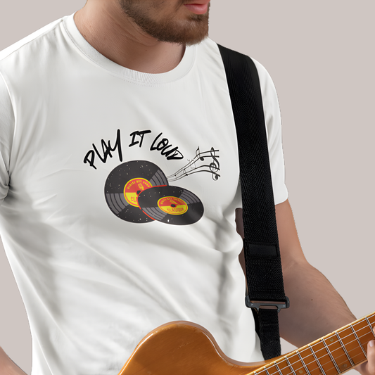 Play It Loud Music T-Shirt, Trendy Song Top, Music Aesthetic Tee