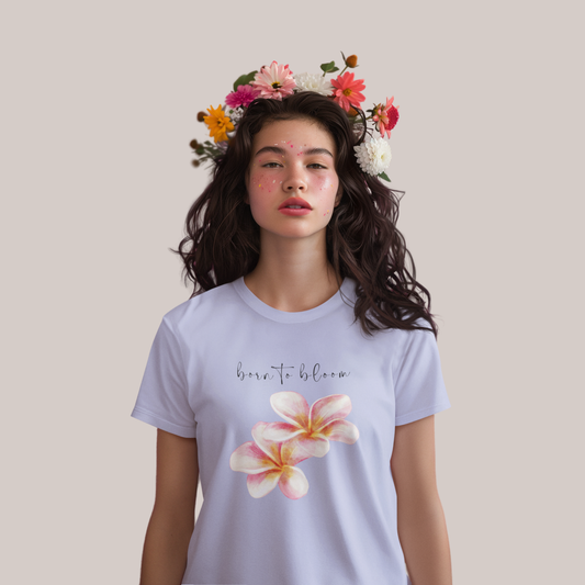 Born to Bloom Short-Sleeve T-Shirt, Beautiful Floral Cottagecore Aesthetic Tee