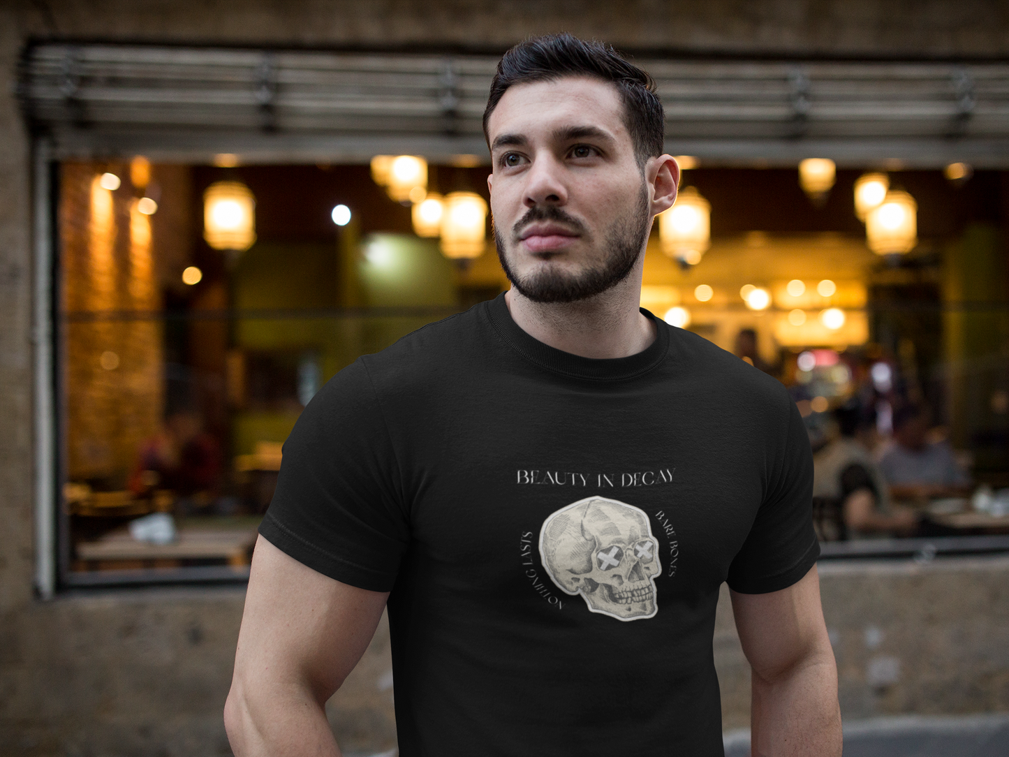 Beauty In Decay Skull T-Shirt, Minimal Gothic Tee, Elegant Aesthetic Graphic Shirt