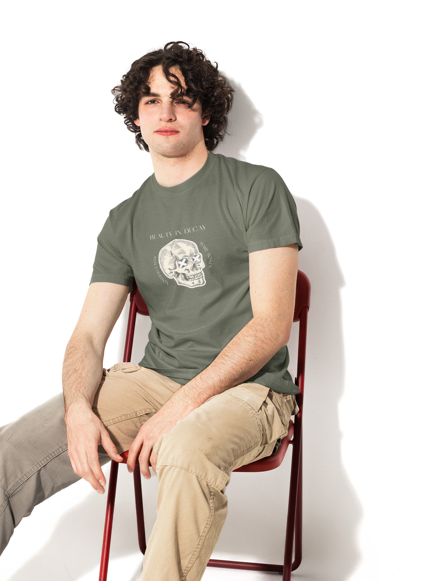 Beauty In Decay Skull T-Shirt, Minimal Gothic Tee, Elegant Aesthetic Graphic Shirt