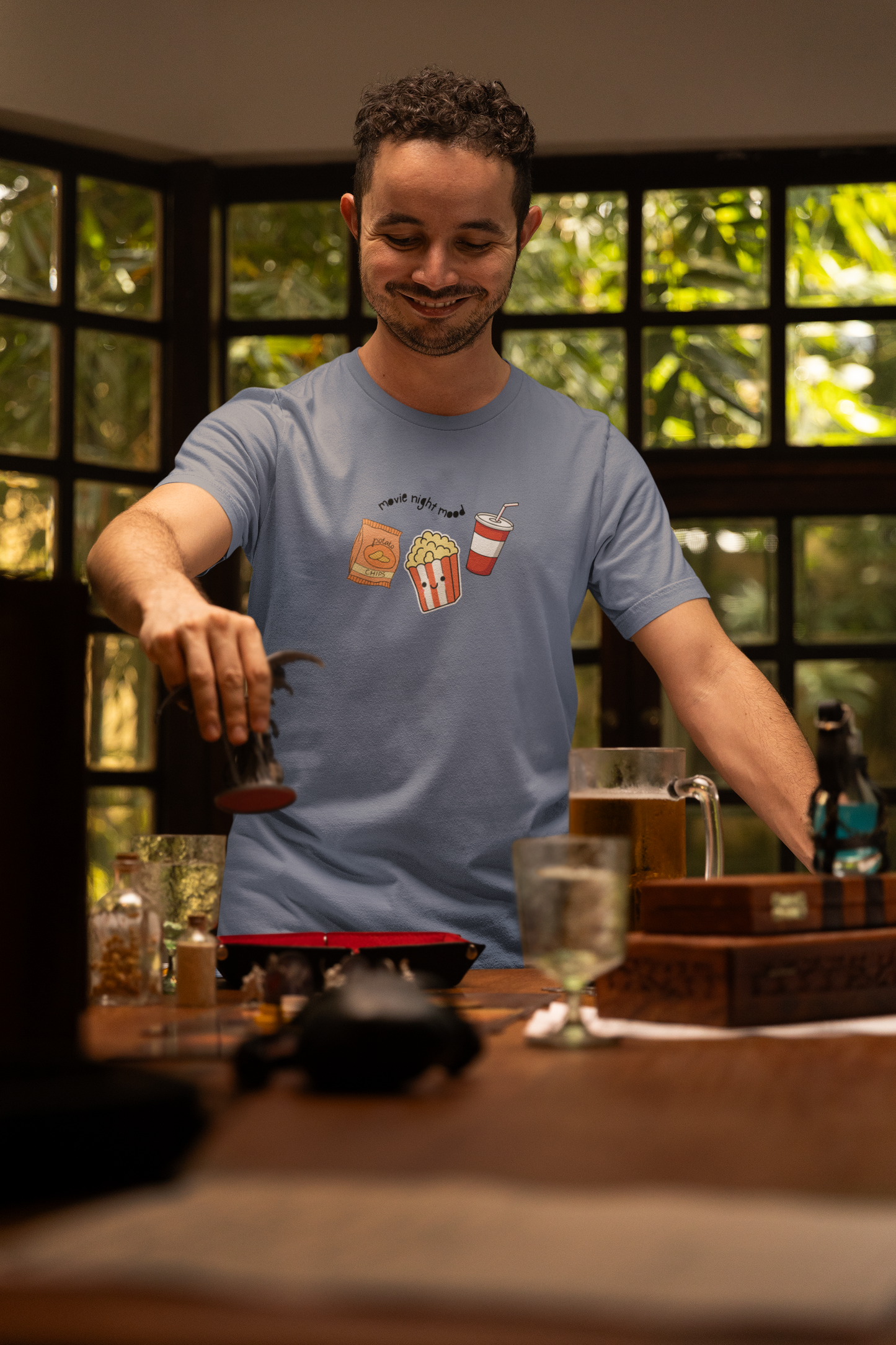 Movie Night Mood Short-Sleeve T-Shirt, Funny Snack Tee