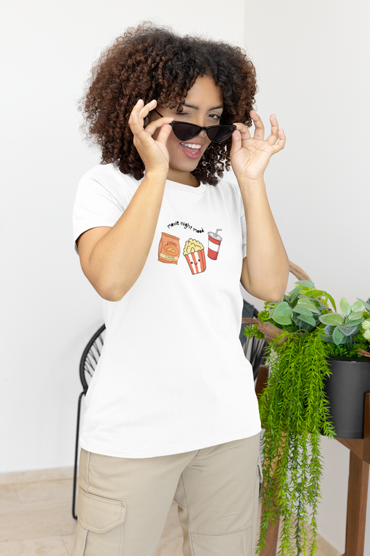 Movie Night Mood Short-Sleeve T-Shirt, Funny Snack Tee