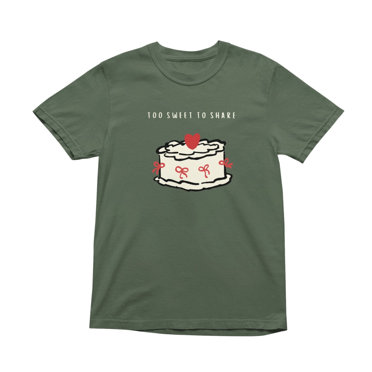 Too Sweet To Share Cake Graphic T-Shirt, Funny Stylish Tee, Cute Trendy Attire