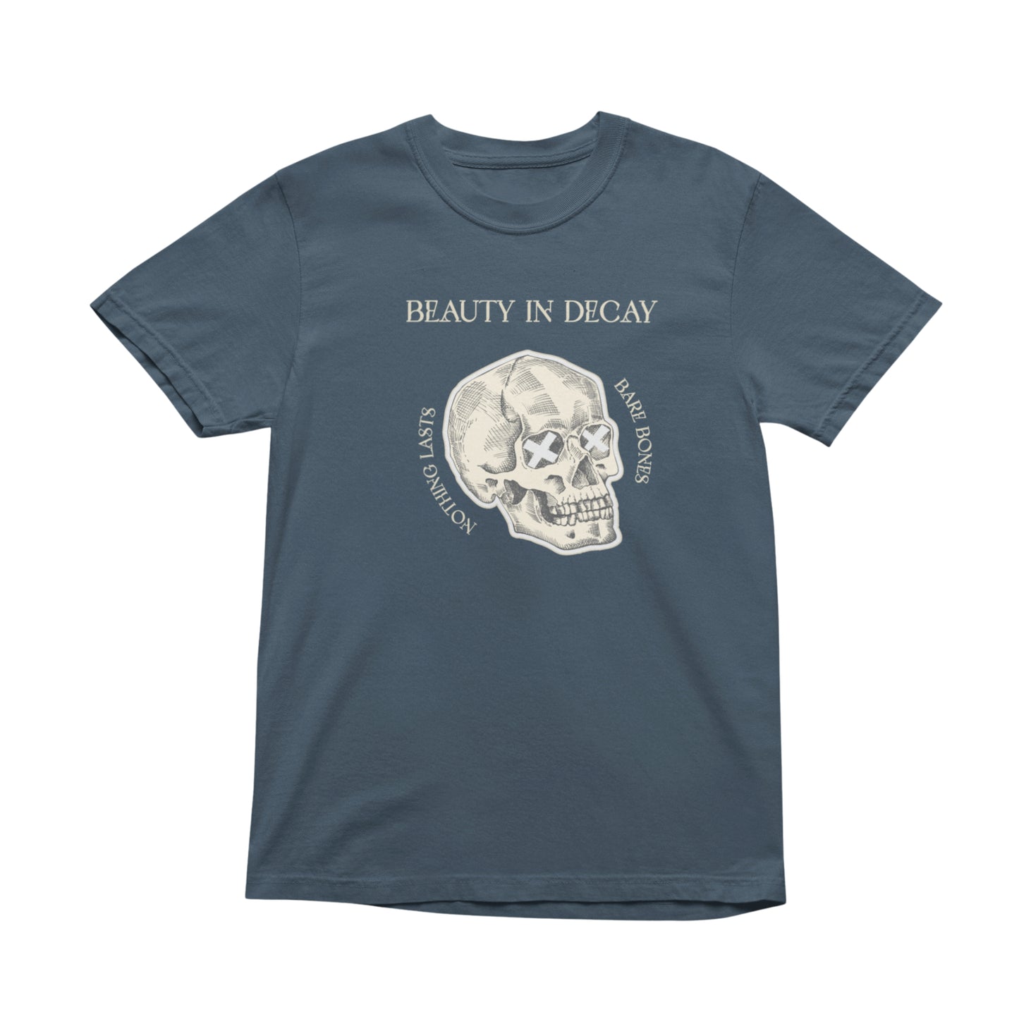Beauty In Decay Skull T-Shirt, Minimal Gothic Tee, Elegant Aesthetic Graphic Shirt