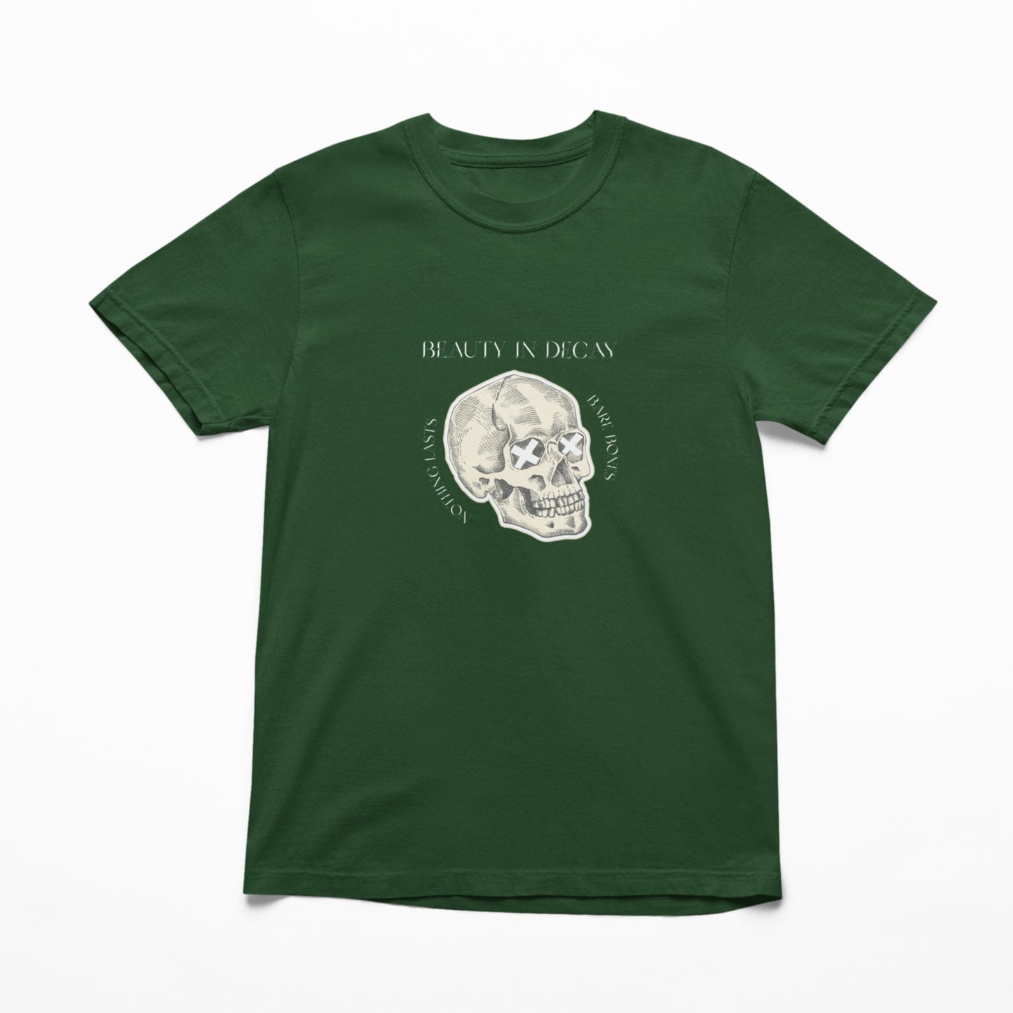 Beauty In Decay Skull T-Shirt, Minimal Gothic Tee, Elegant Aesthetic Graphic Shirt