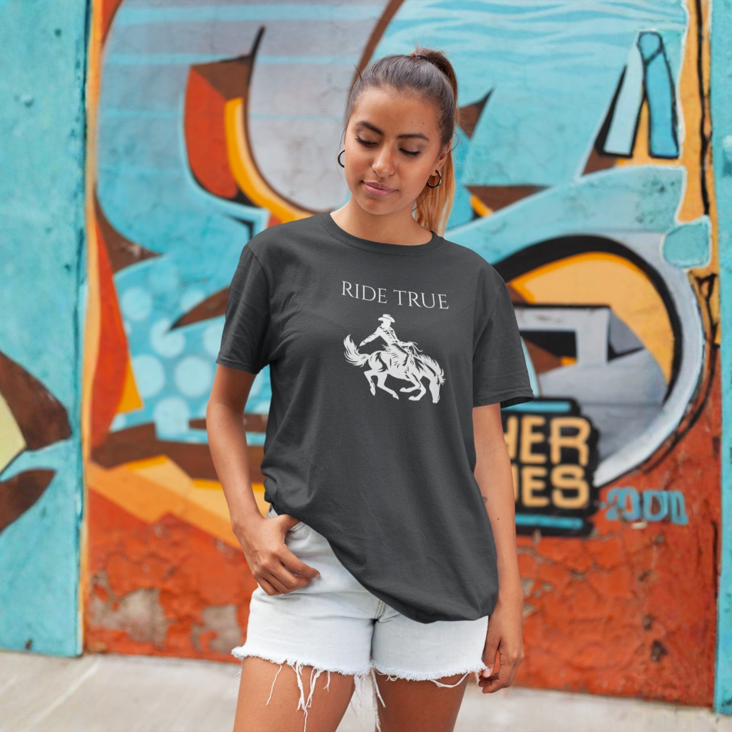 Ride True Cowboy T-Shirt, Rustic Western Graphic Tee, Timeless Country Rodeo Shirt