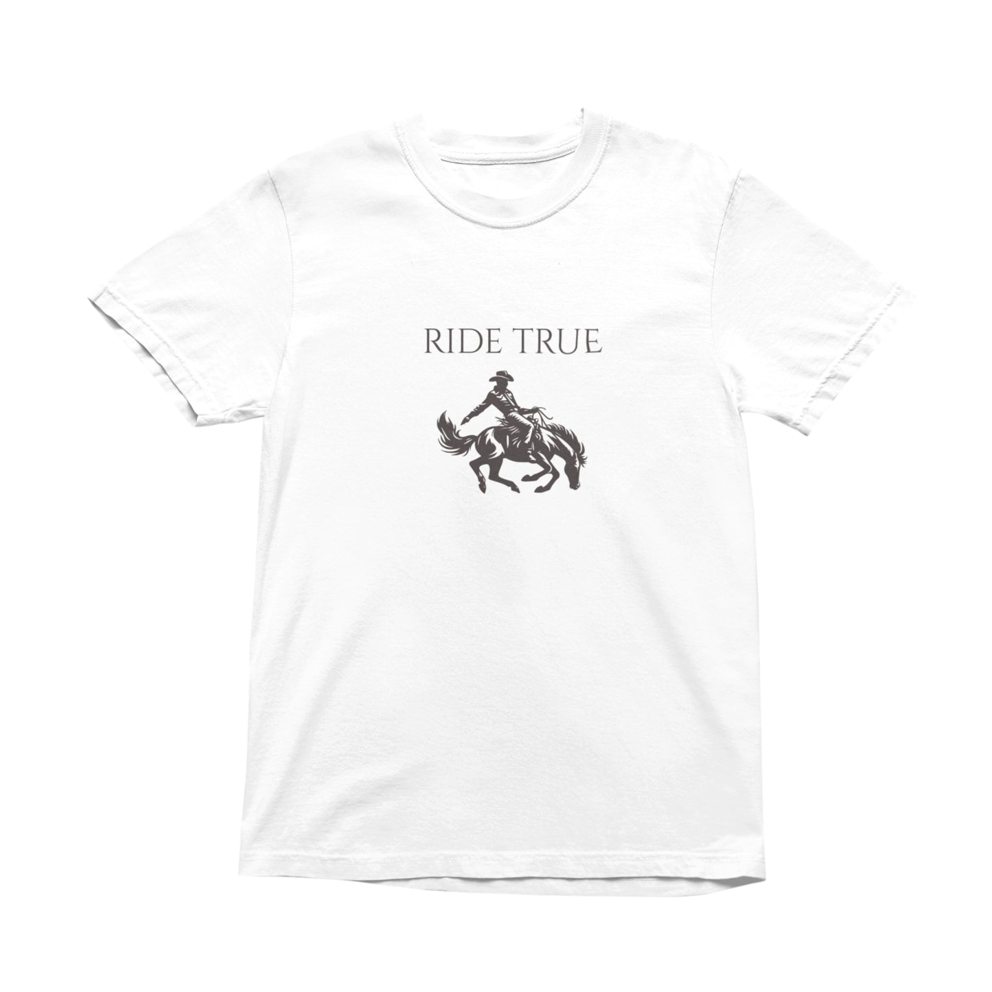 Ride True Cowboy T-Shirt, Rustic Western Graphic Tee, Timeless Country Rodeo Shirt