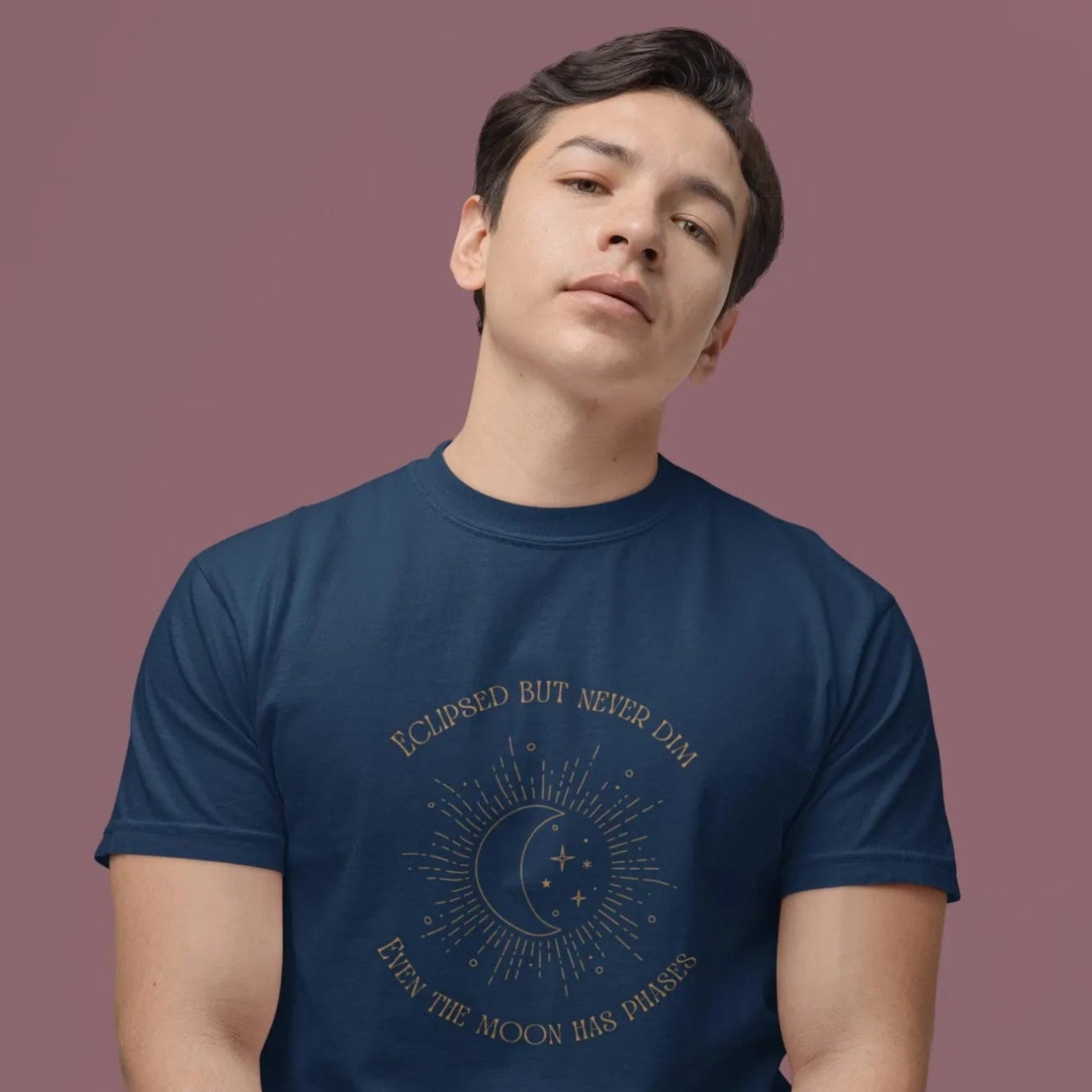 Vintage Sun Moon Eclipse T-Shirt: Golden Astrology Space Tee