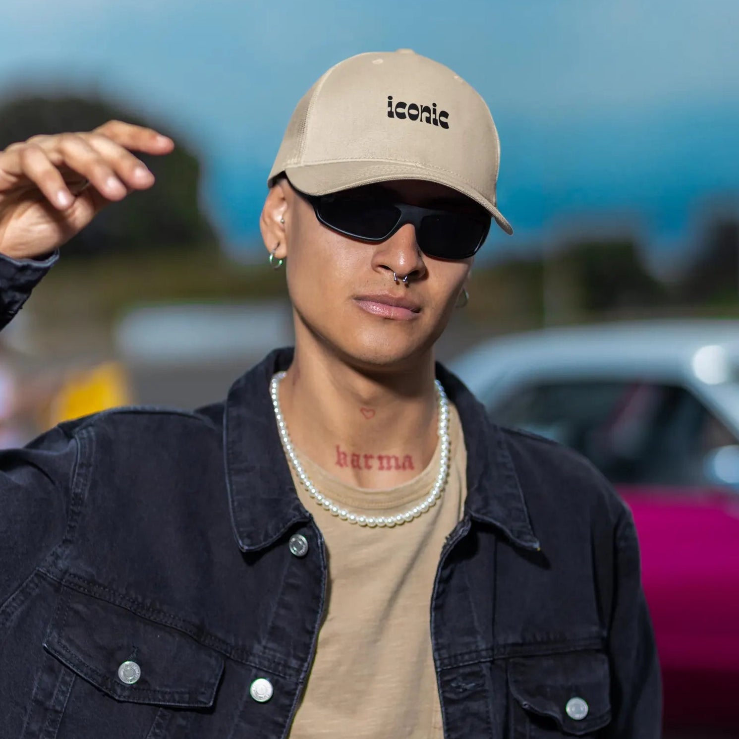 Iconic Text Unisex Cap, Trendy Hat, Aesthetic Streetwear Baseball Cap, Vintage Hip Hop, Urban Headwear