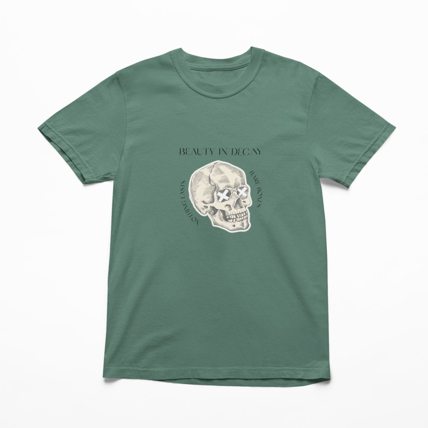 Beauty In Decay Skull T-Shirt, Minimal Gothic Tee, Elegant Aesthetic Graphic Shirt