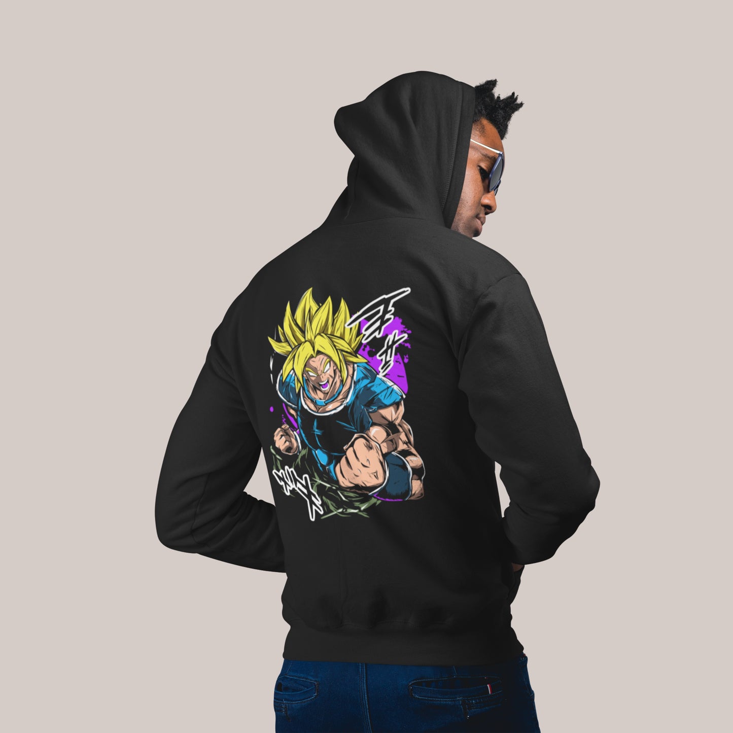 Saiyan Power Burst Graphic Hoodie – Back Print