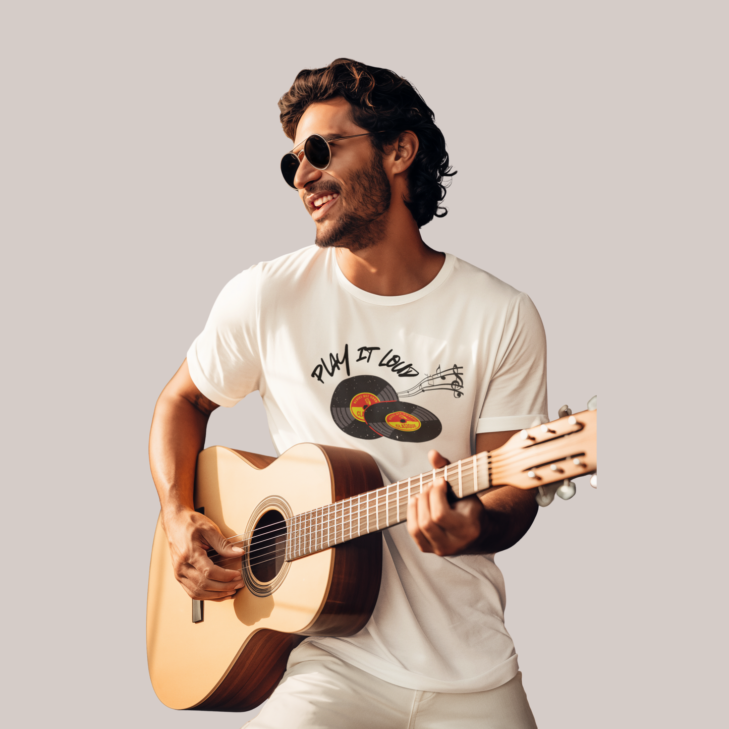 Play It Loud Music T-Shirt, Trendy Song Top, Music Aesthetic Tee