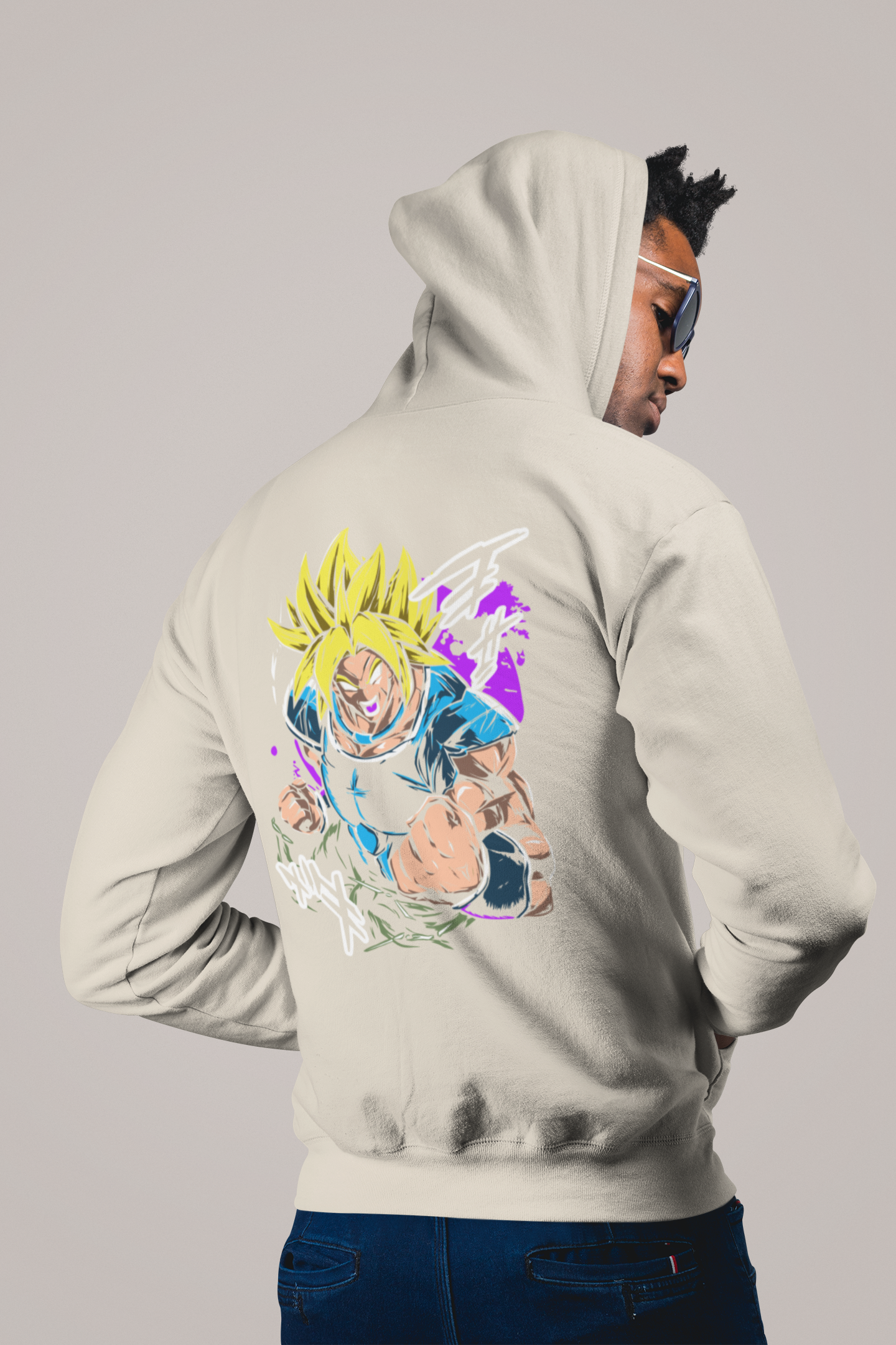 Saiyan Power Burst Graphic Hoodie – Back Print