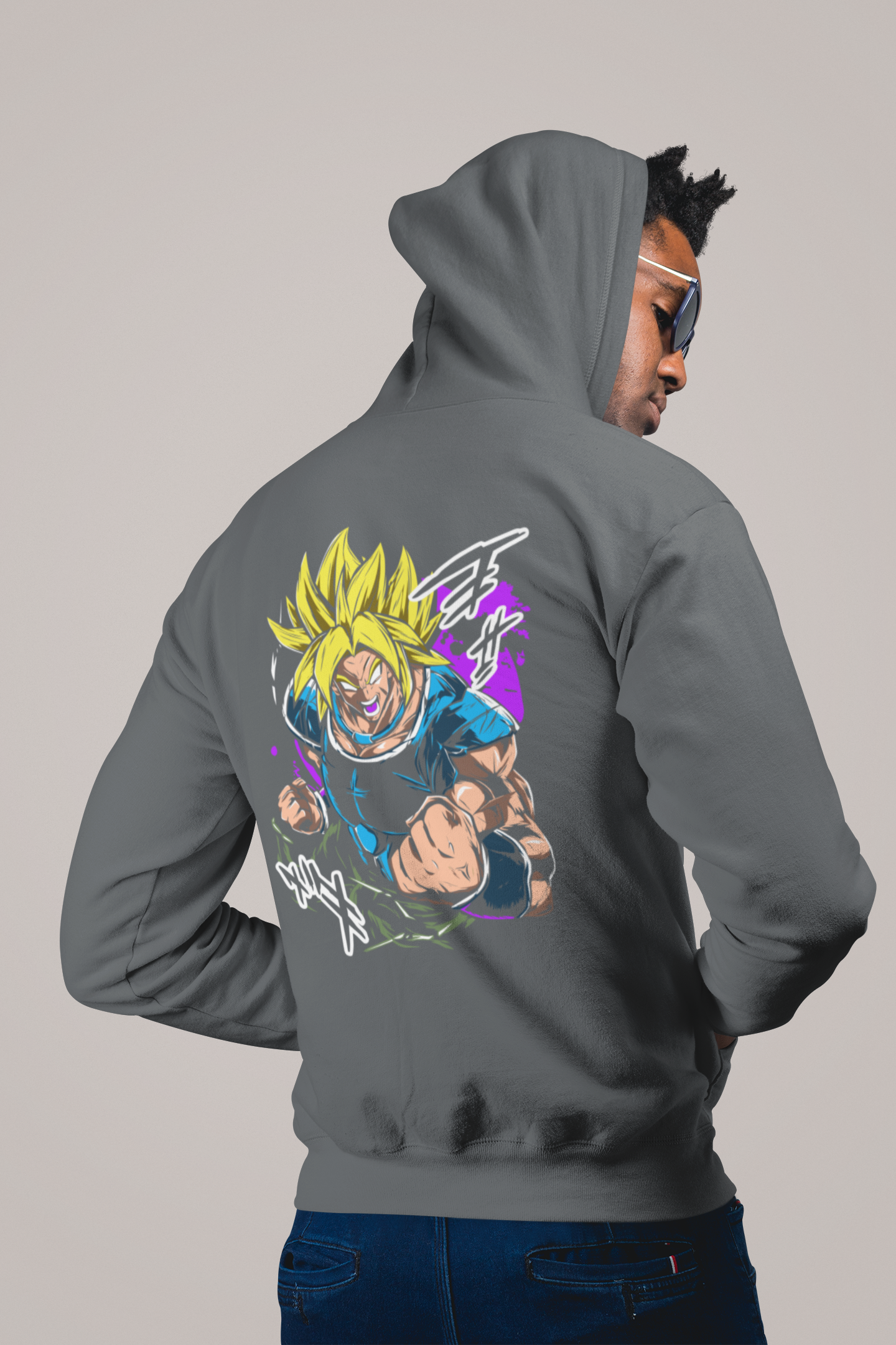 Saiyan Power Burst Graphic Hoodie – Back Print