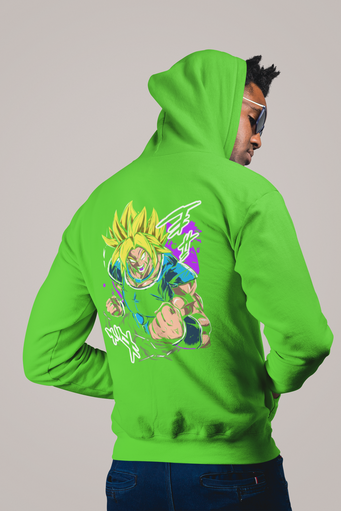 Saiyan Power Burst Graphic Hoodie – Back Print