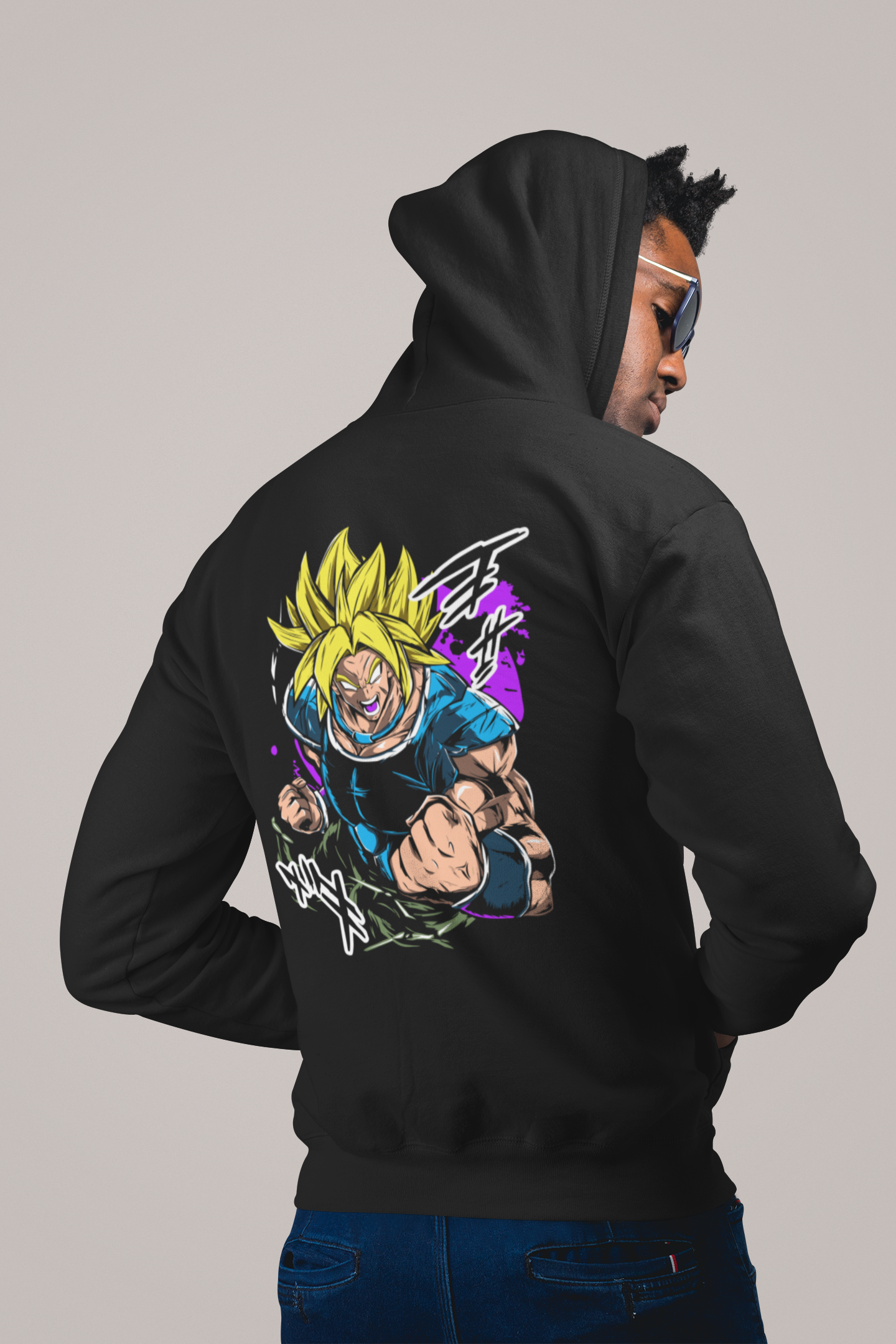 Saiyan Power Burst Graphic Hoodie – Back Print