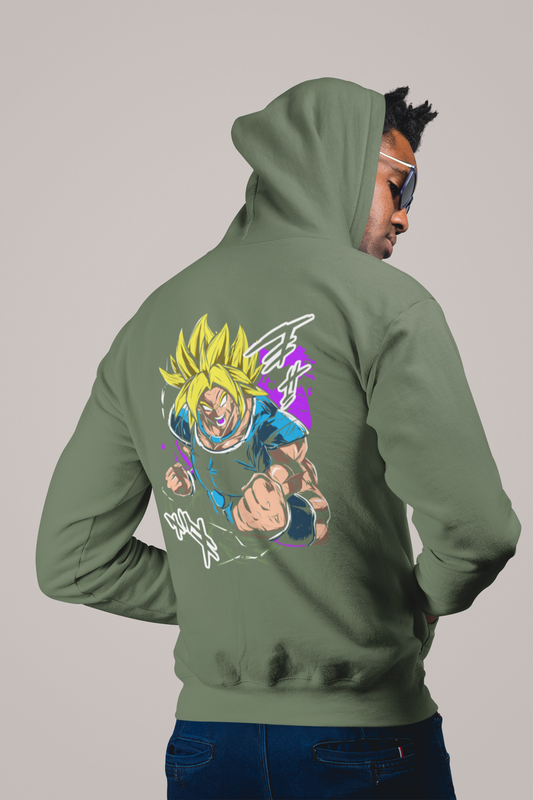 Saiyan Power Burst Graphic Hoodie – Back Print