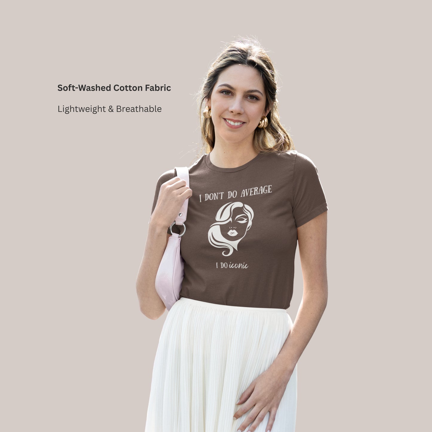 I Don’t Do Average I Do Iconic T-Shirt, Minimal Graphic Tee, Unisex Cotton Shirt