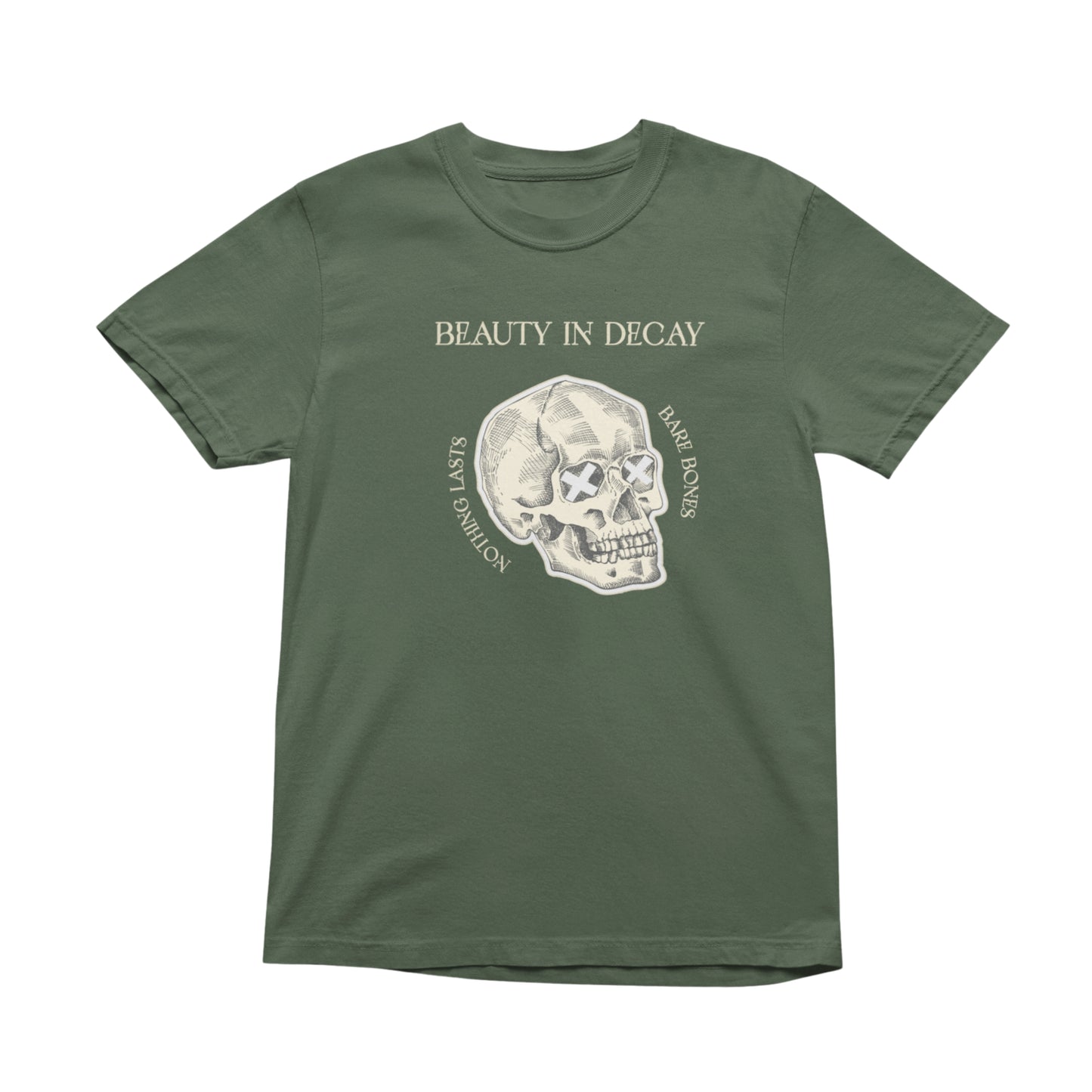 Beauty In Decay Skull T-Shirt, Minimal Gothic Tee, Elegant Aesthetic Graphic Shirt
