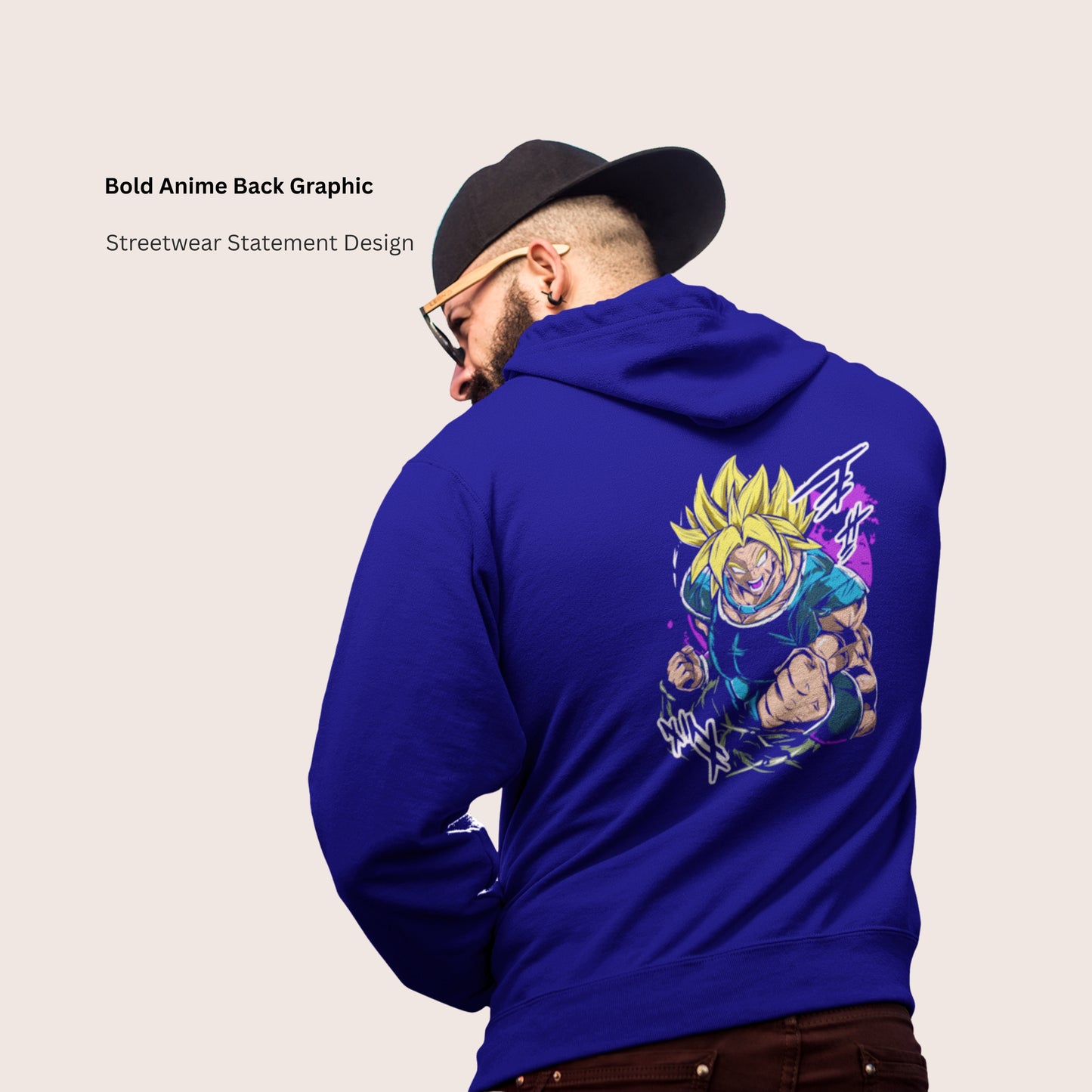 Saiyan Power Burst Graphic Hoodie – Back Print