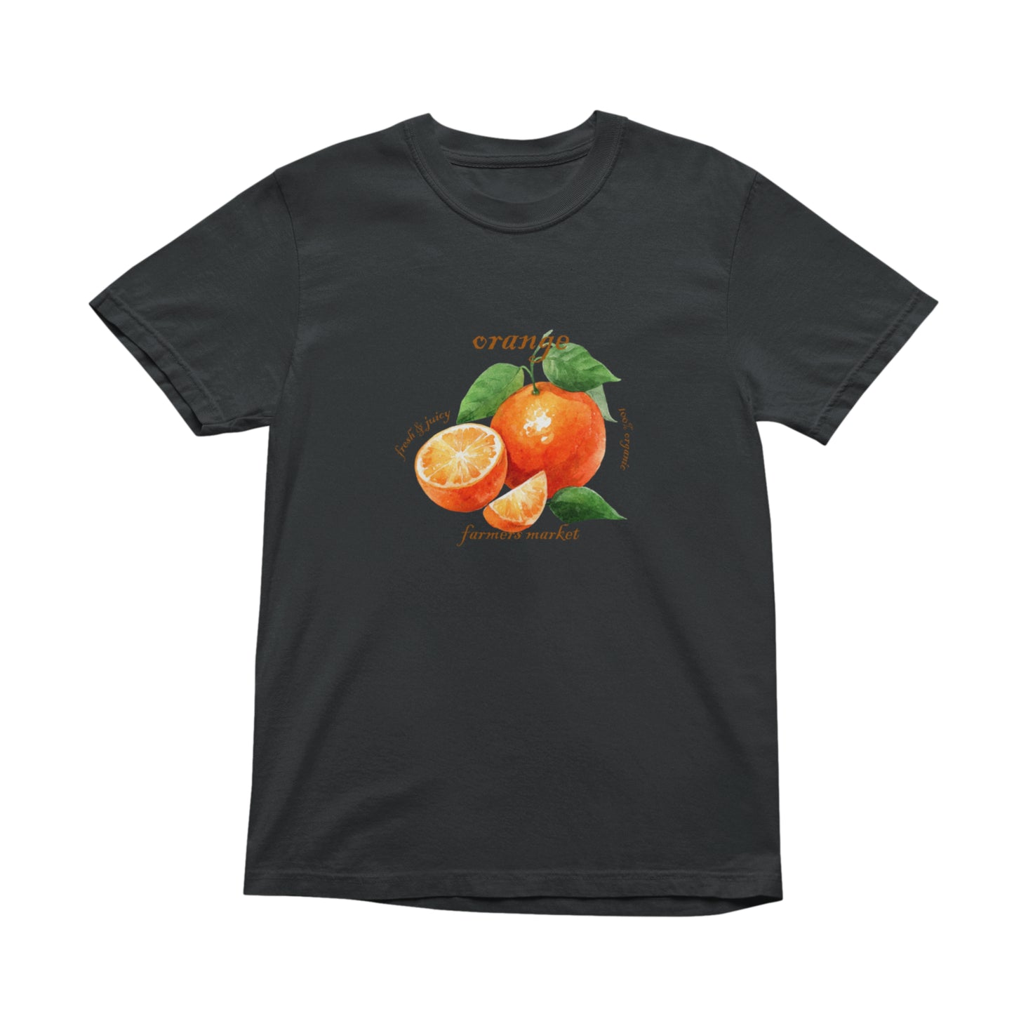 Orange Farmers Market T-Shirt, Trendy Colorful Tee, Unique Fruit Top