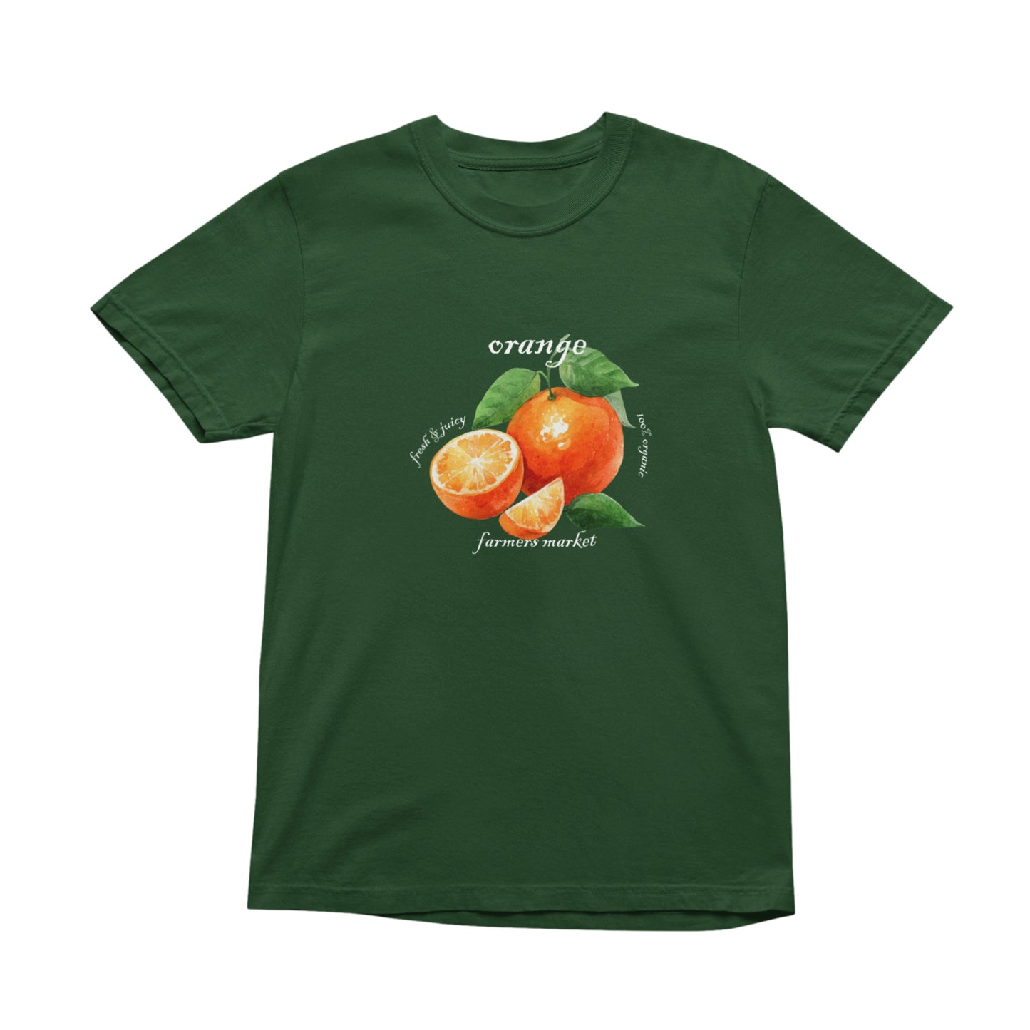 Orange Farmers Market T-Shirt, Trendy Colorful Tee, Unique Fruit Top