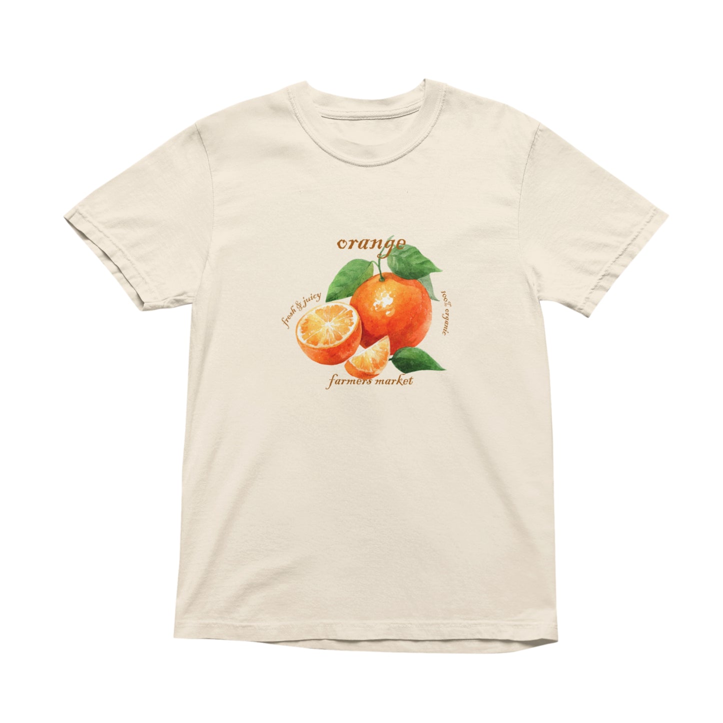Orange Farmers Market T-Shirt, Trendy Colorful Tee, Unique Fruit Top