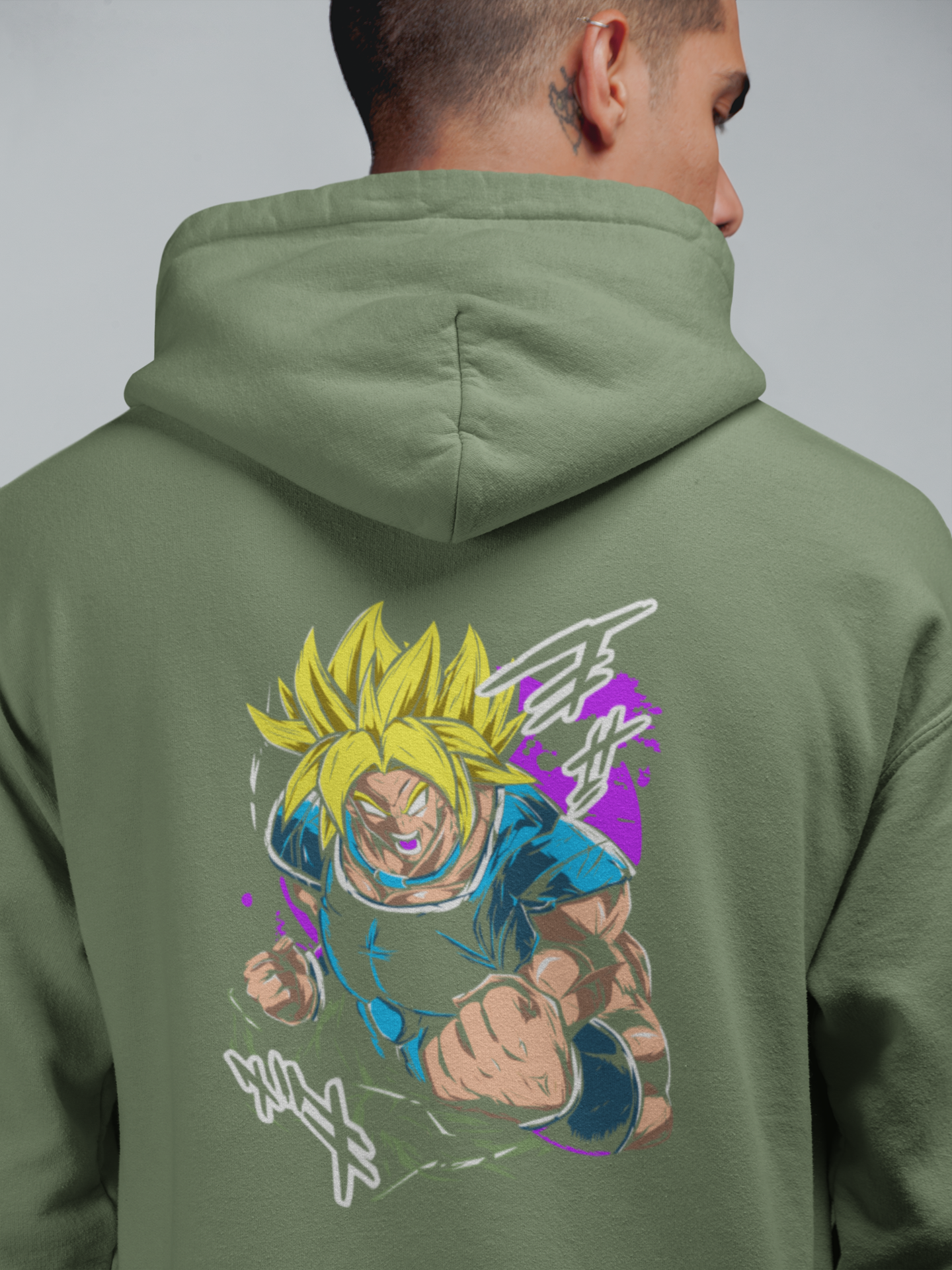 Saiyan Power Burst Graphic Hoodie – Back Print