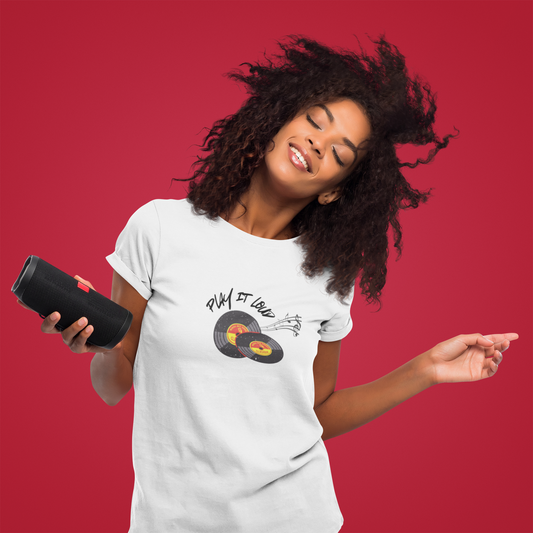 Play It Loud Music T-Shirt, Trendy Song Top, Music Aesthetic Tee