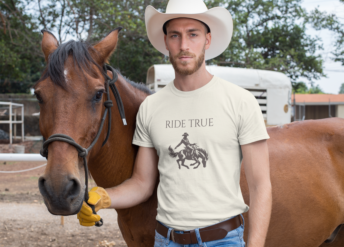 Ride True Cowboy T-Shirt, Rustic Western Graphic Tee, Timeless Country ...
