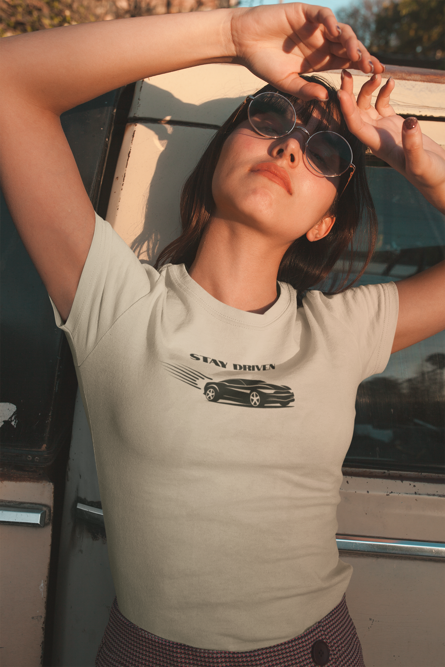 Stay Driven Short-Sleeve T-Shirt, Aesthetic Motivational Streetwear Tee