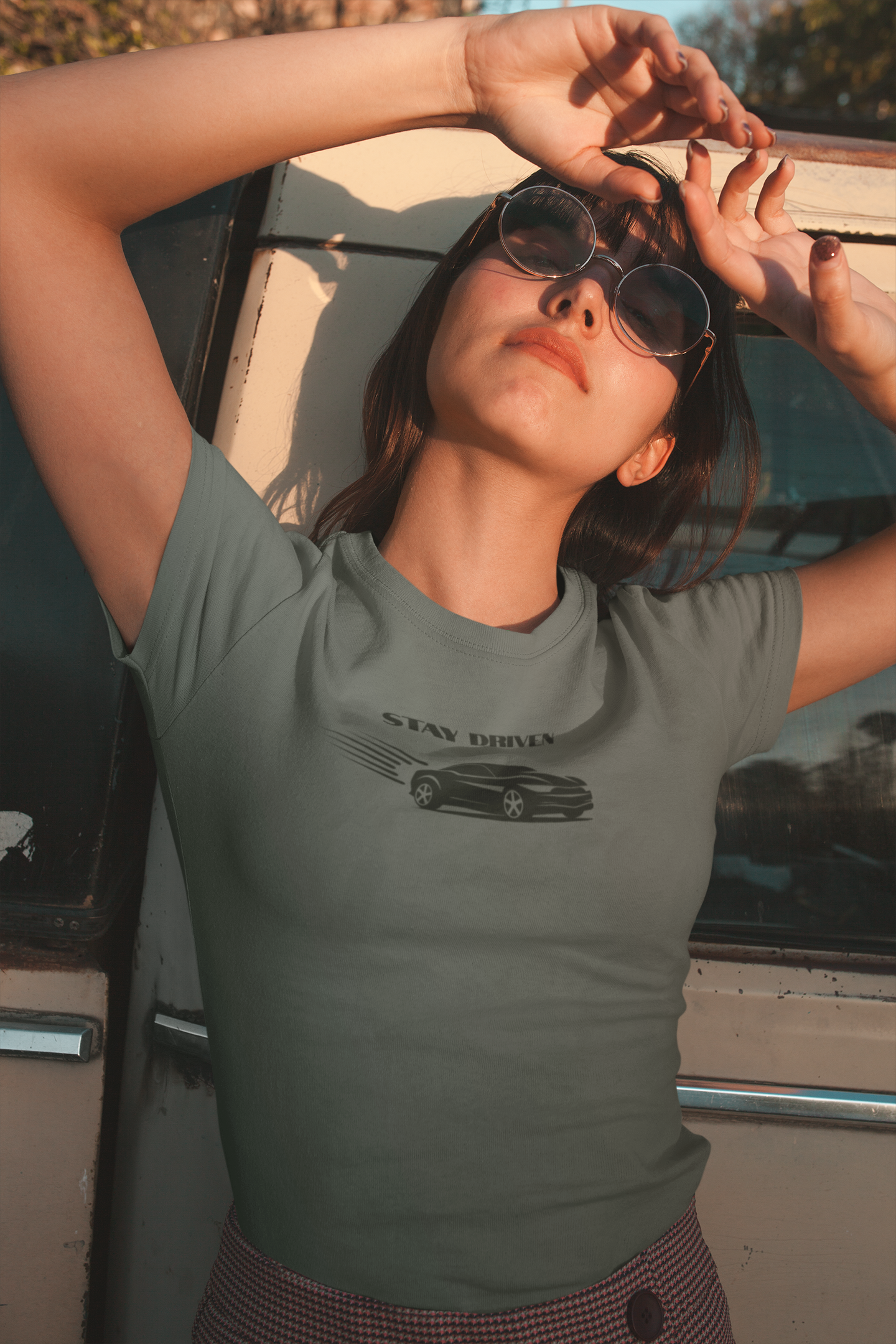 Stay Driven Short-Sleeve T-Shirt, Aesthetic Motivational Streetwear Tee